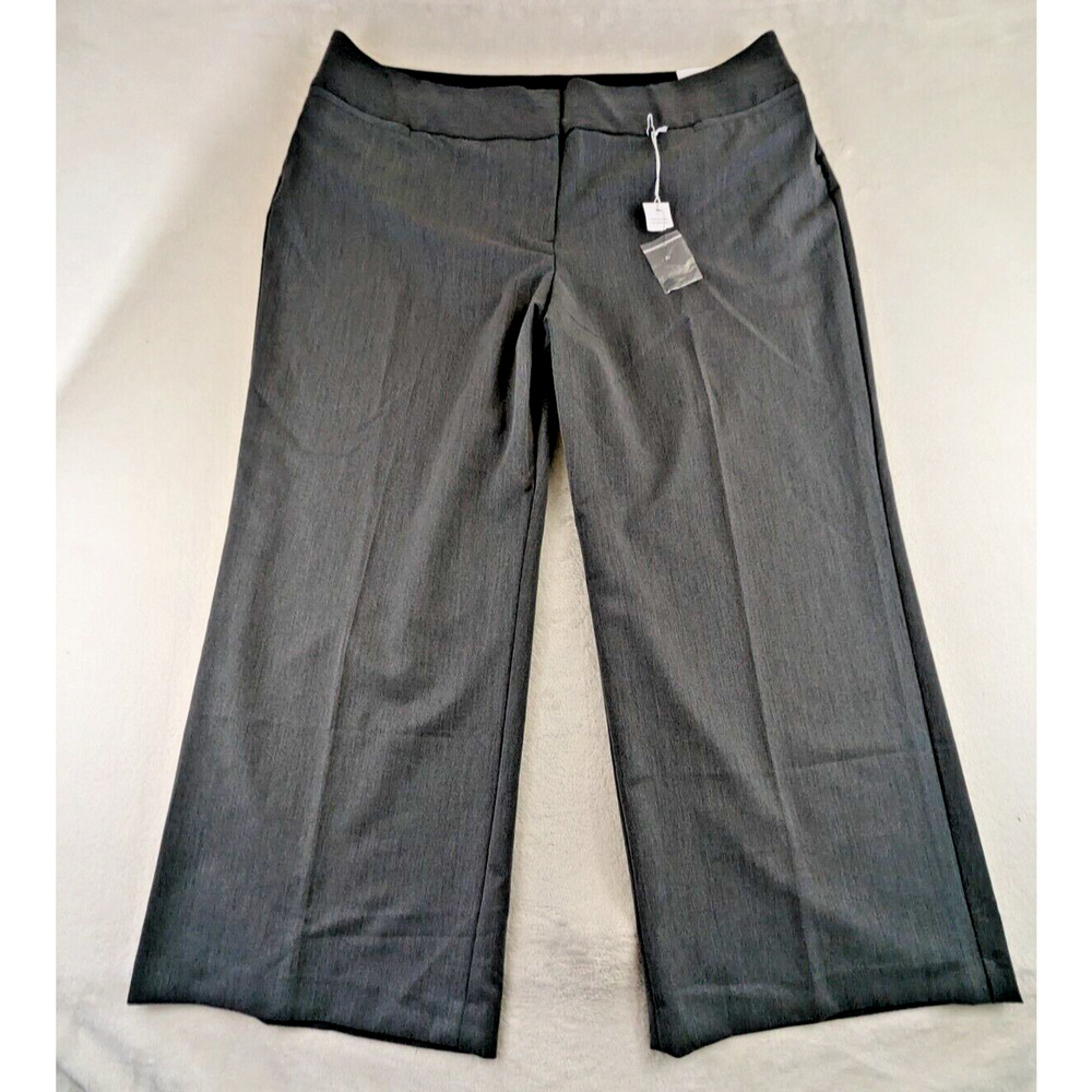 Lane Bryant sz 26 The Allie Wide Leg Pants gray stretchy slacks women 0572